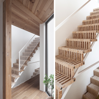 Vertical Plywood Stairs